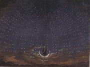 Karl friedrich schinkel, Set Design for The Magic Flute:Starry Sky for the Queen of the Night (mk45)